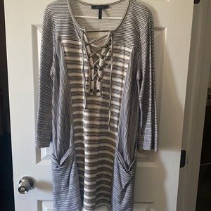 BCBGMaxazria striped mini dress size L